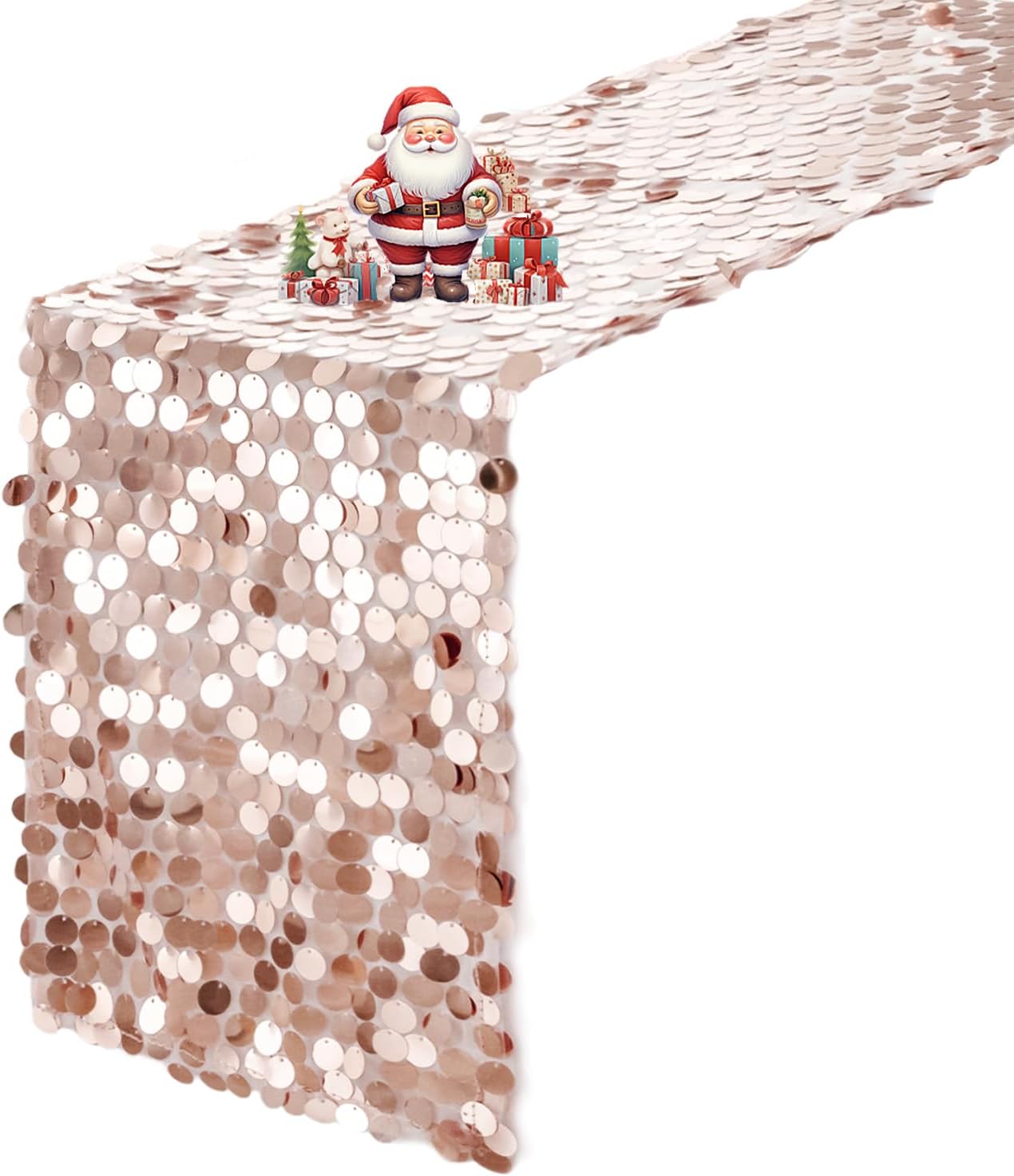 VHH Sequin Table Runner 12 x 108 inches Rose Gold Table Runner, Glitter Runner for Party Wedding Birthday, Party Spring Easter Rustic, Birthday Supplies Decorations (1 Pack).