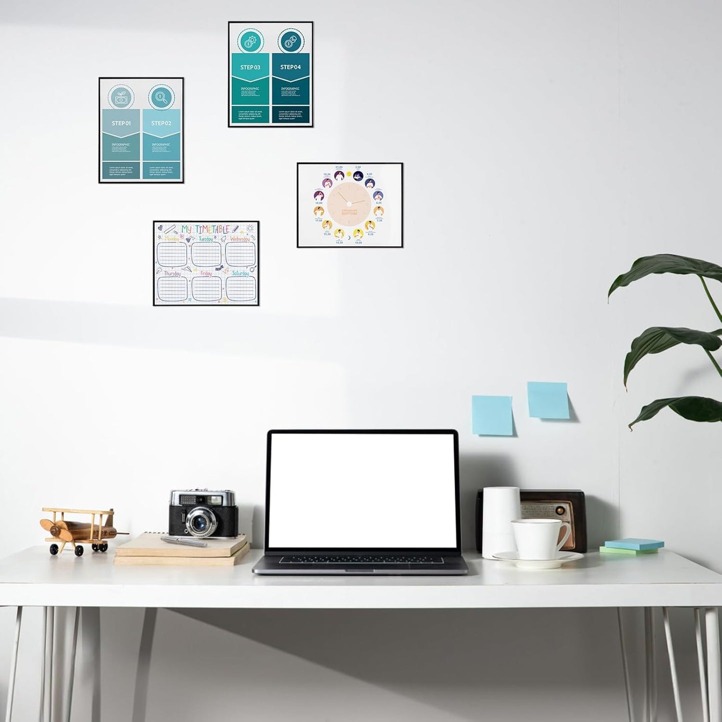 CRUGLA 18 Packs 8x10 Magnetic Picture Frames for Refrigerator, 8x10 Magnetic Sheet with Self-Adhesive Backing, 8 by 10 Magnet Frame with 3M Adhesive Pad for Glass Window Door Cubicle Tile Wall