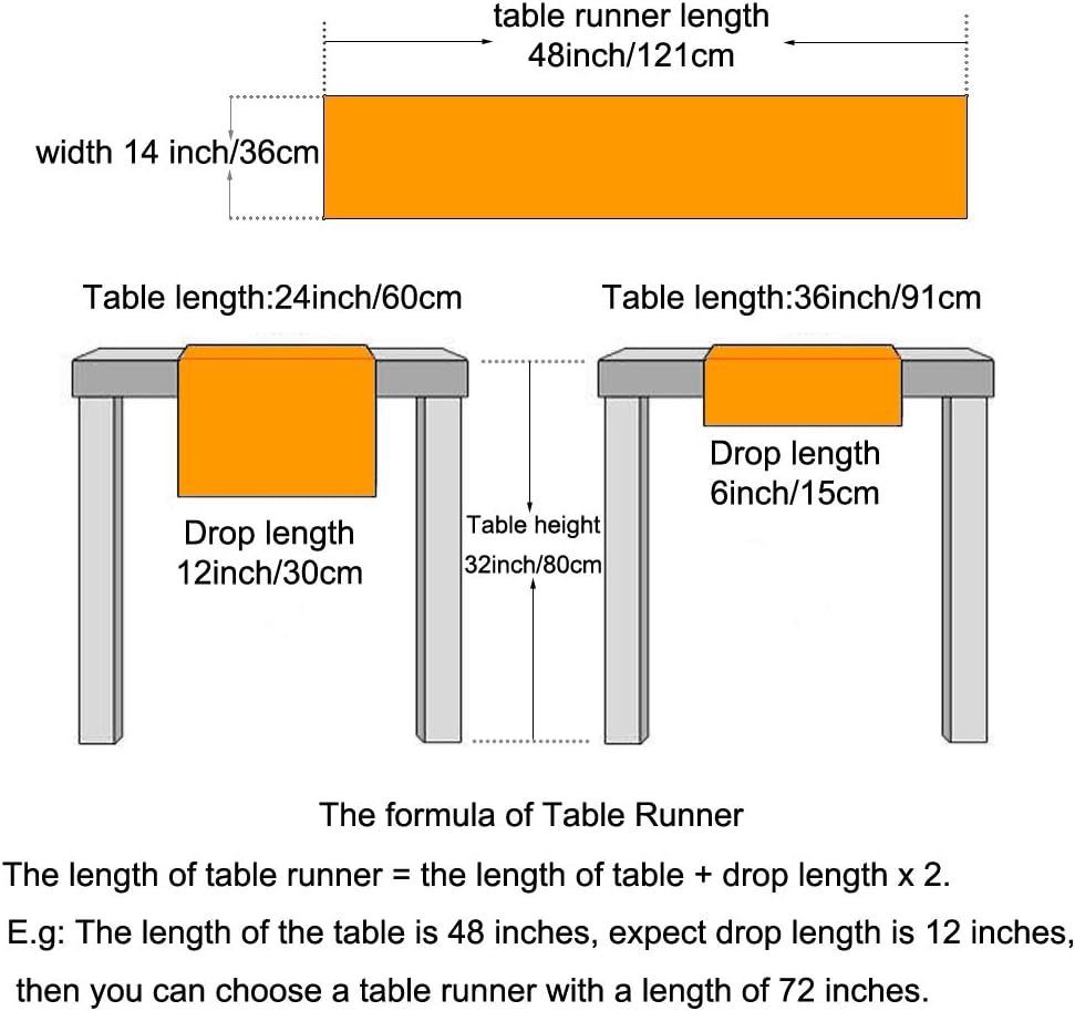 KEPSWET Cotton Handmade Crochet Lace Table Runner Beige Rectangle Coffee Table Dresser Decor (14x48 inch)