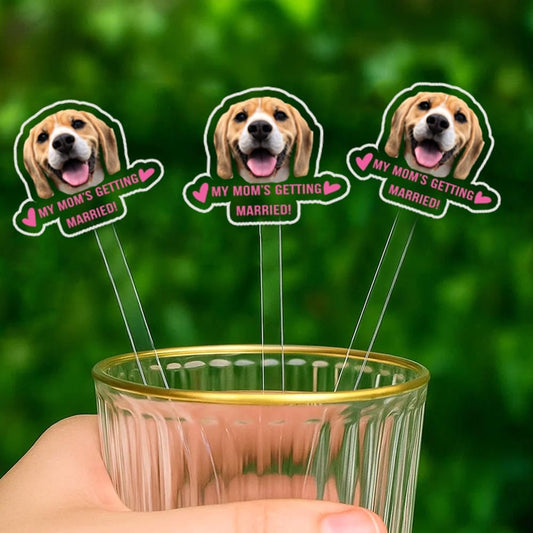 Personalized 50 pcs Double-Sided Wedding Pet Stir Sticks, Custom Dog Cat Stir Stick, Acrylic Cocktail Stirrers, Wedding Drink Stirrers, Bachelorette Party Decorations, Bridal Shower Gifts