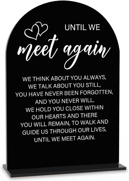 Acrylic Wedding Sign Wedding Signs for Ceremony Until We Meet Again Sign for Wedding Modern Calligraphy Arch Acrylic Table Top Sign for Wedding Reception and Event Party Table(black）