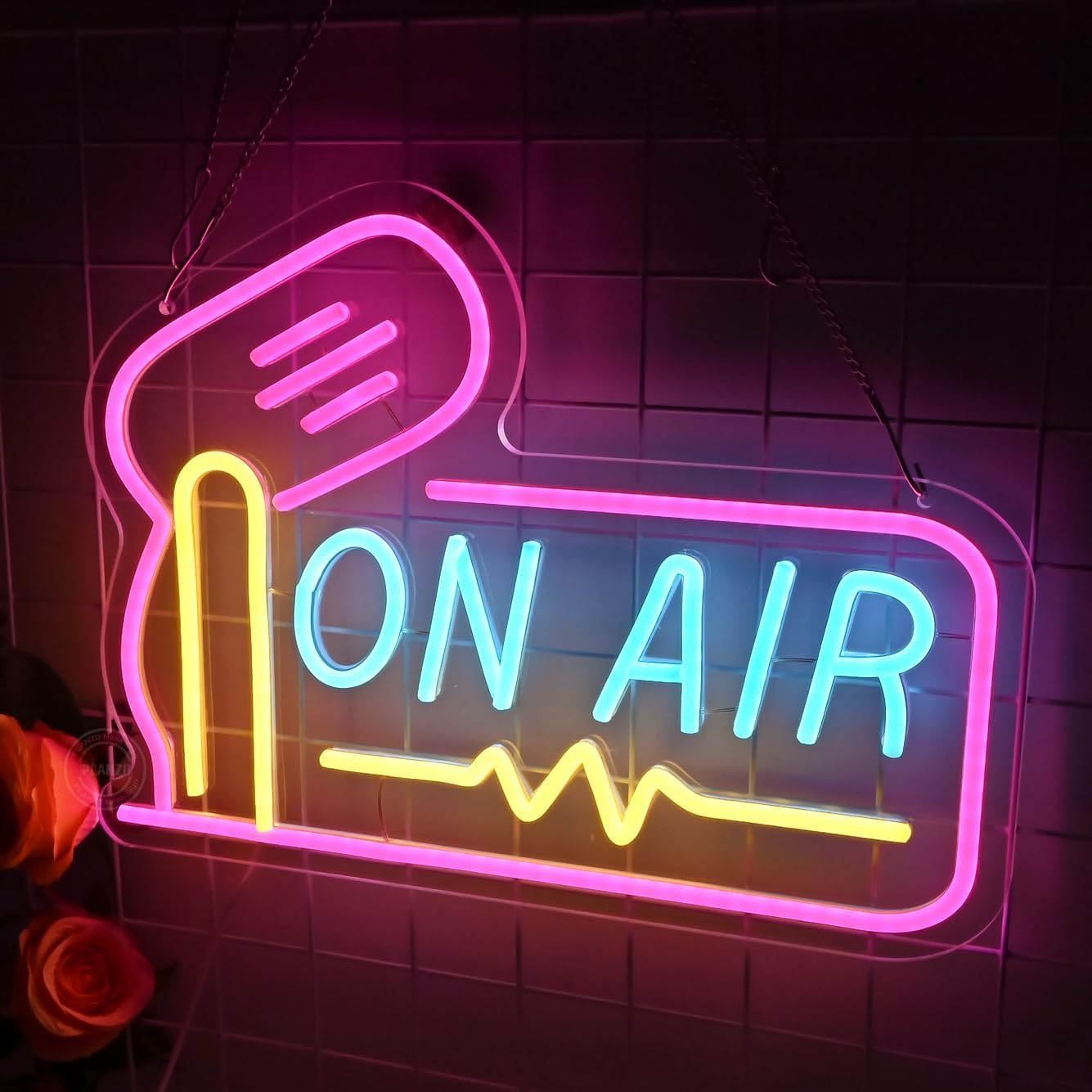Planzo On Air Neon Sign for Live Studio Broadcasting Room Radio Station Bedroom Wall Decor LED Recording Neon Light Sign for Music Studio Boys Girls Game Room Man Cave Bar Club Office USB Powered 15.75’’