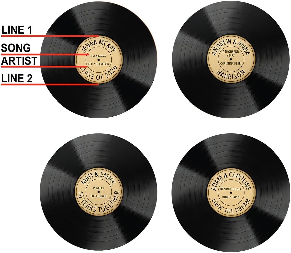 HomeWetBar Personalized Wedding Vinyl Record Alternative Guestbook, Special Song Record Guest Book for Wedding Guests