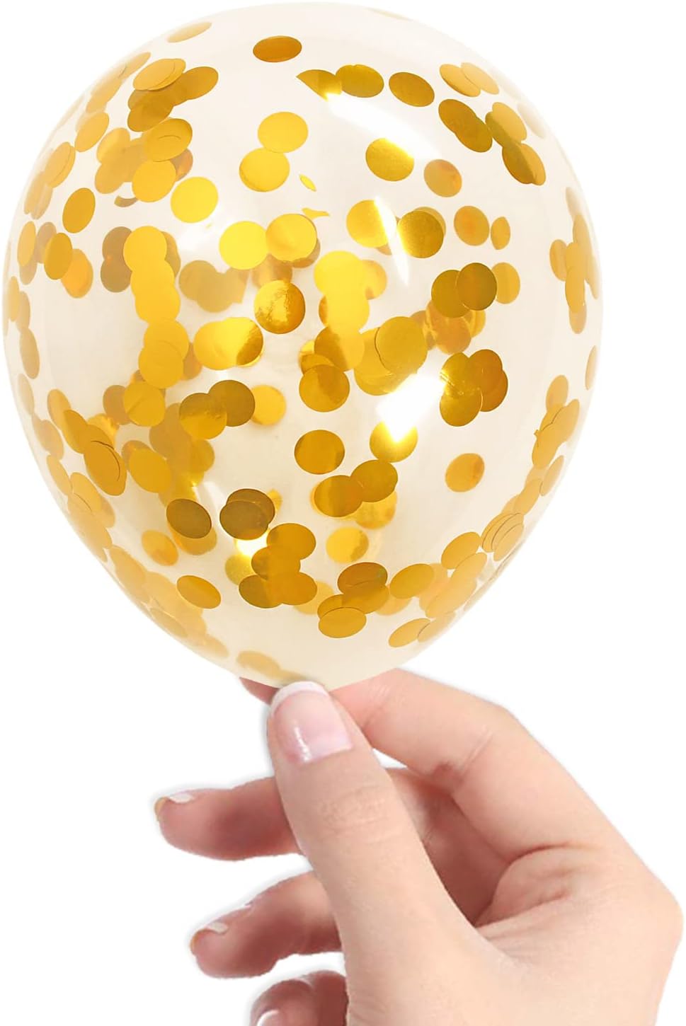 Gold Confetti Balloons, 40 Pcs 5 Inch Clear Balloons with Confetti Inside for Graduation Engagement Cake Topper Decor Bridal Shower Baby Shower Birthday Party Decoration Supplies