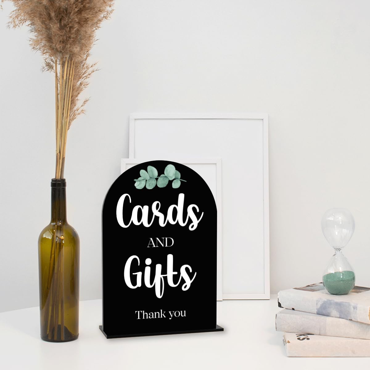 Black Cards and Gifts Sign for Wedding, Wedding Engagement Bridal Shower Baby Shower Decor for Reception Reception Party, Weddings Table Acrylic Sign