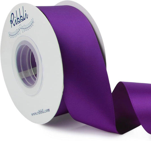 Ribbli Purple Double Faced Satin Ribbon,1-1/2” x Continuous 25 Yards,Use for Craft Bows Bouquet, Gift Wrapping, Wedding Decoration, Floral Arrangement