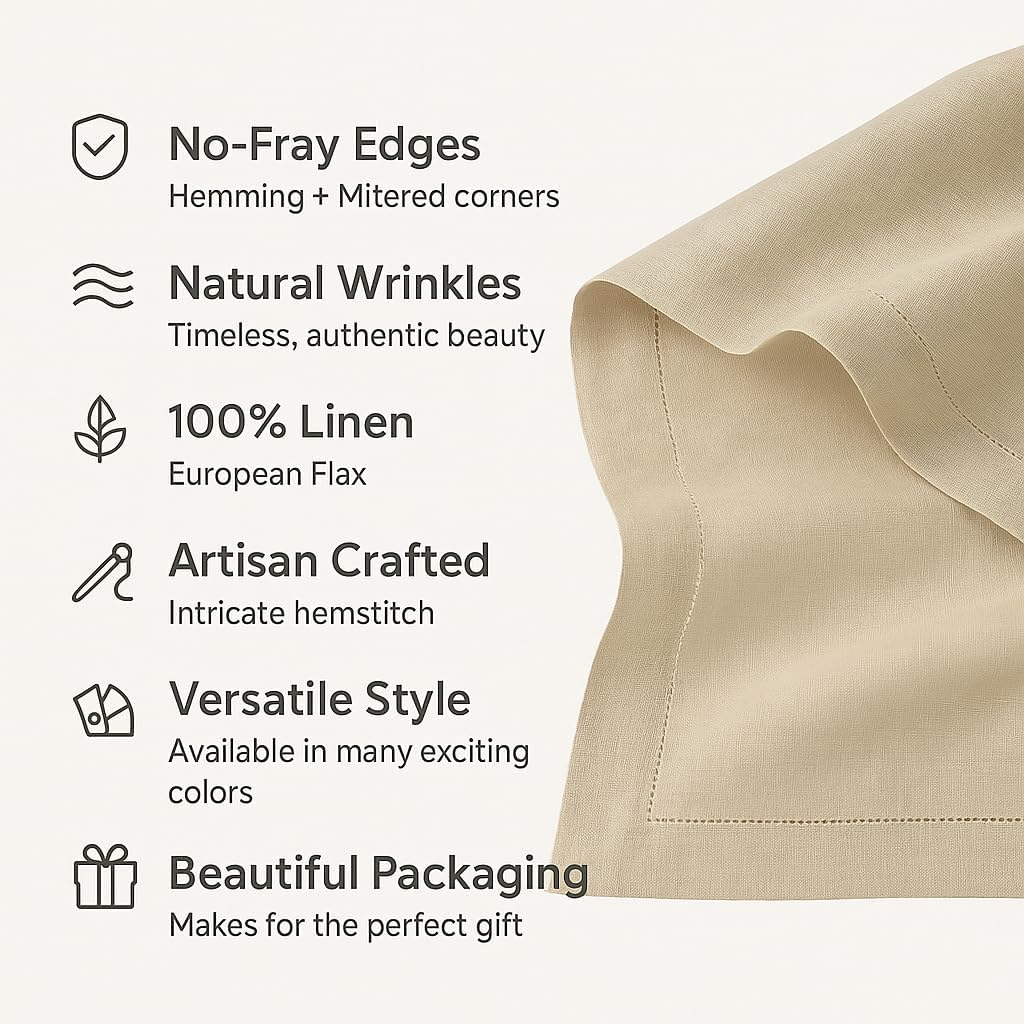 White Hemstitch Table Runner 36 inches – 100% Pure Linen Small Table Runner 14 x 36 Inch Ideal for Dresser and Coffee Tables – Elara, Spring, Summer, Wedding Decorations, Gift