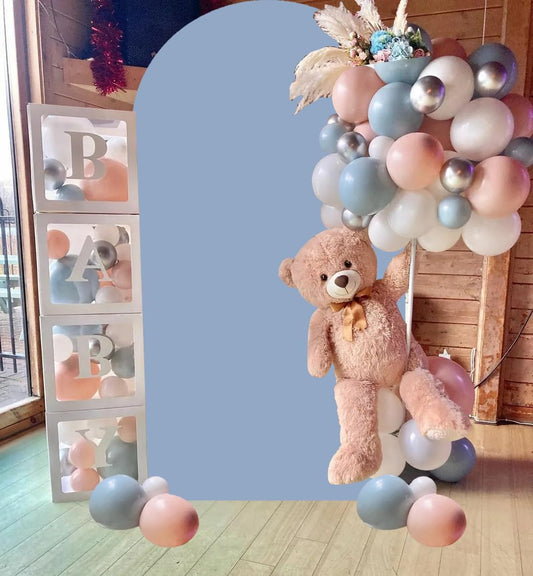 Dusty Blue Arch Cover 4ft Arch Spandex Cover for Metal Arch Backdrop Stand Wedding Arch Backdrop Cover Chiara Wall Covers Balloon Arch Covers Stretchy Bakcdrop for Baby Shower Wedding Decor