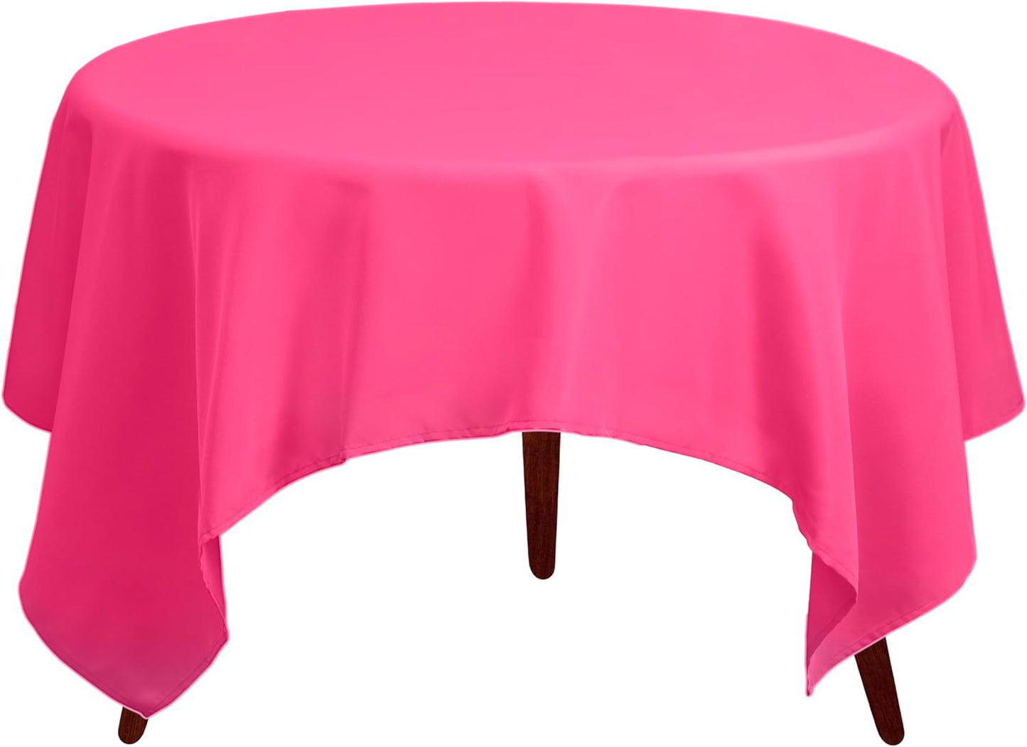 Gee Di Moda Square Tablecloth - 52 x 52 Inch Fuchsia Table Cloth for Small Square or Round Tables - Heavy Duty Washable Fabric - for Buffet Table, Holiday Party, Dinner, Wedding & Baby Shower