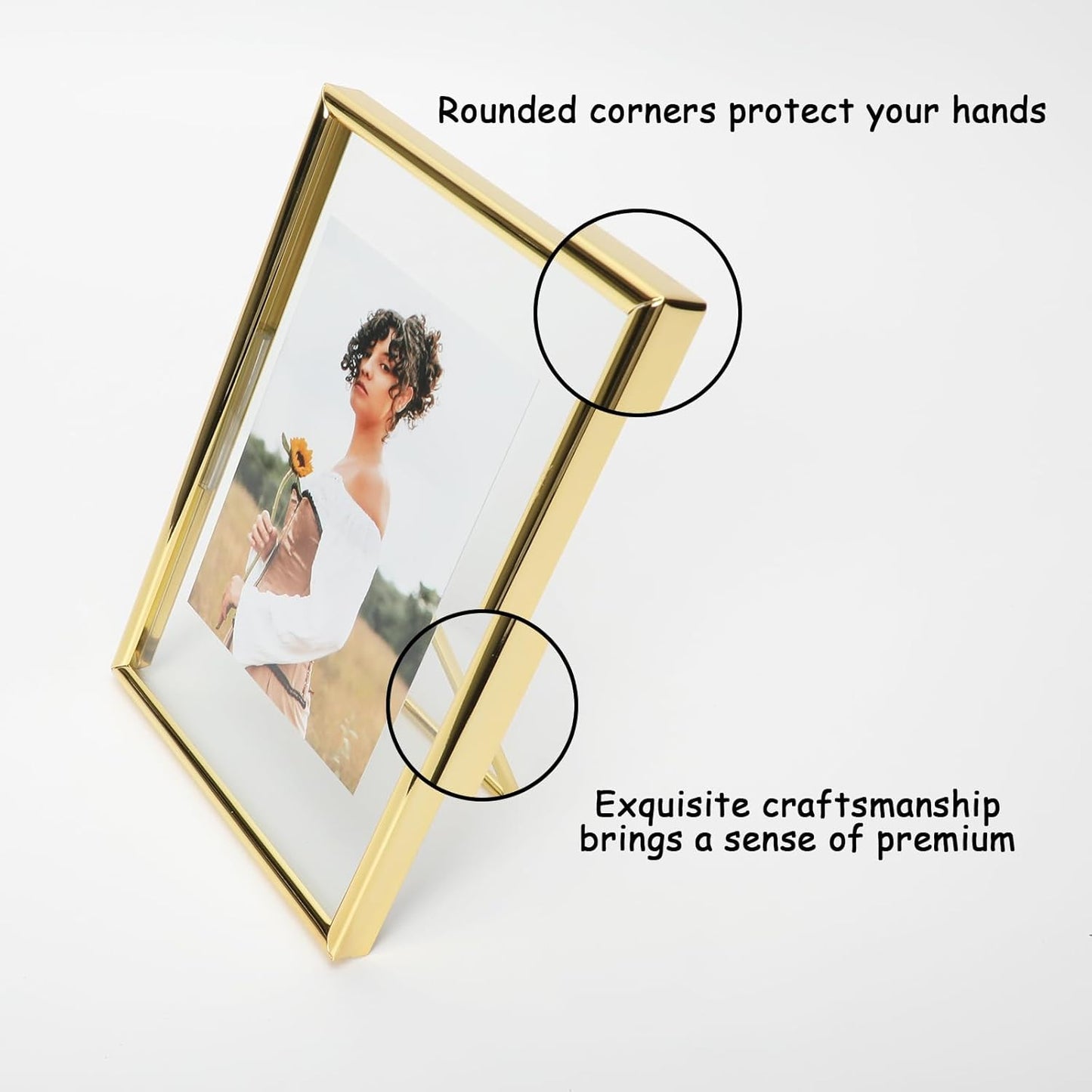 Gold Floating Frame (4"x6",Vertical) with Romantic Heart, For Picture 3x5, 2x3,1x2, Tabletop Shelf Photo Frame, Classy Gift For Festival, Home or Wedding…