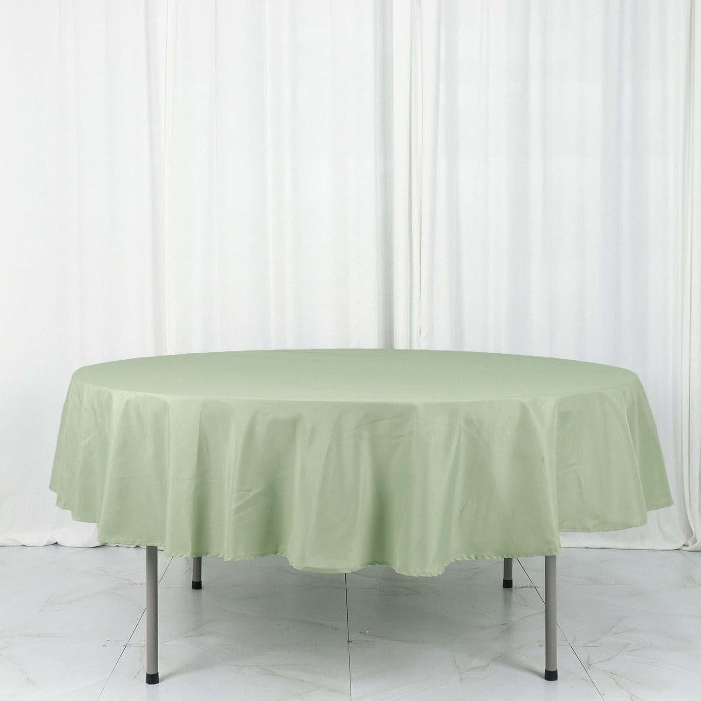 Efavormart Round Tablecloth, 90 Inch Stain & Wrinkle Resistant Washable Table Cloth, Decorative Polyester Fabric Table Cover for Banquet, Wedding, Dining- Sage Green