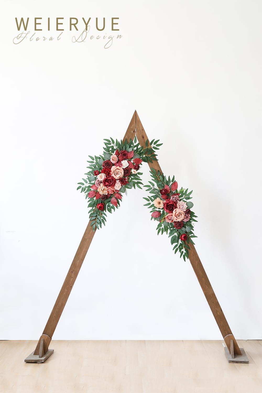 Artificial Wedding Arch Flowers Kit(Pack of 2) for Wedding Arch, Bridal Shower, Ceremony and Reception Backdrop Decoration (Cream red)