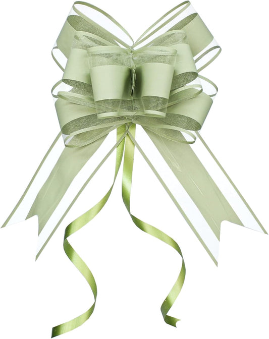WEWILUCK Bows for Gift Wrapping, Sage Green Gift Bow for Presents, Gift Baskets, Gift Bags, Gift Boxes, Christmas, Easter, Birthdays, Baby showers(6 inches, 15PCS)