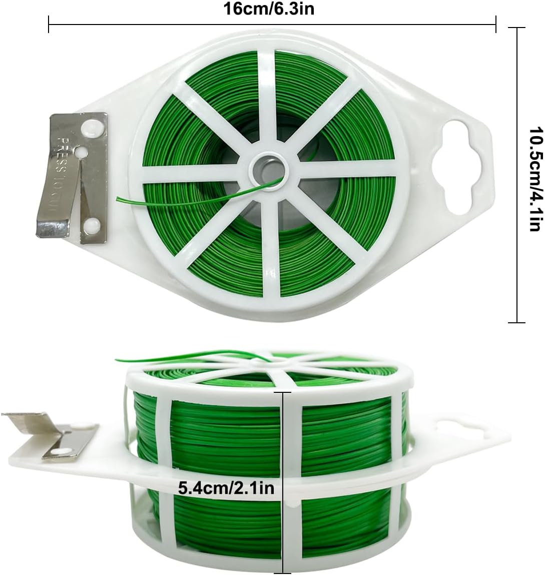 656ft (200m) Twist Ties, Garden Plant Ties with Cutter, Reusable Multifunctional Plant Ties, Fixing Vines Plant Support for Gardening Home Office(Green)