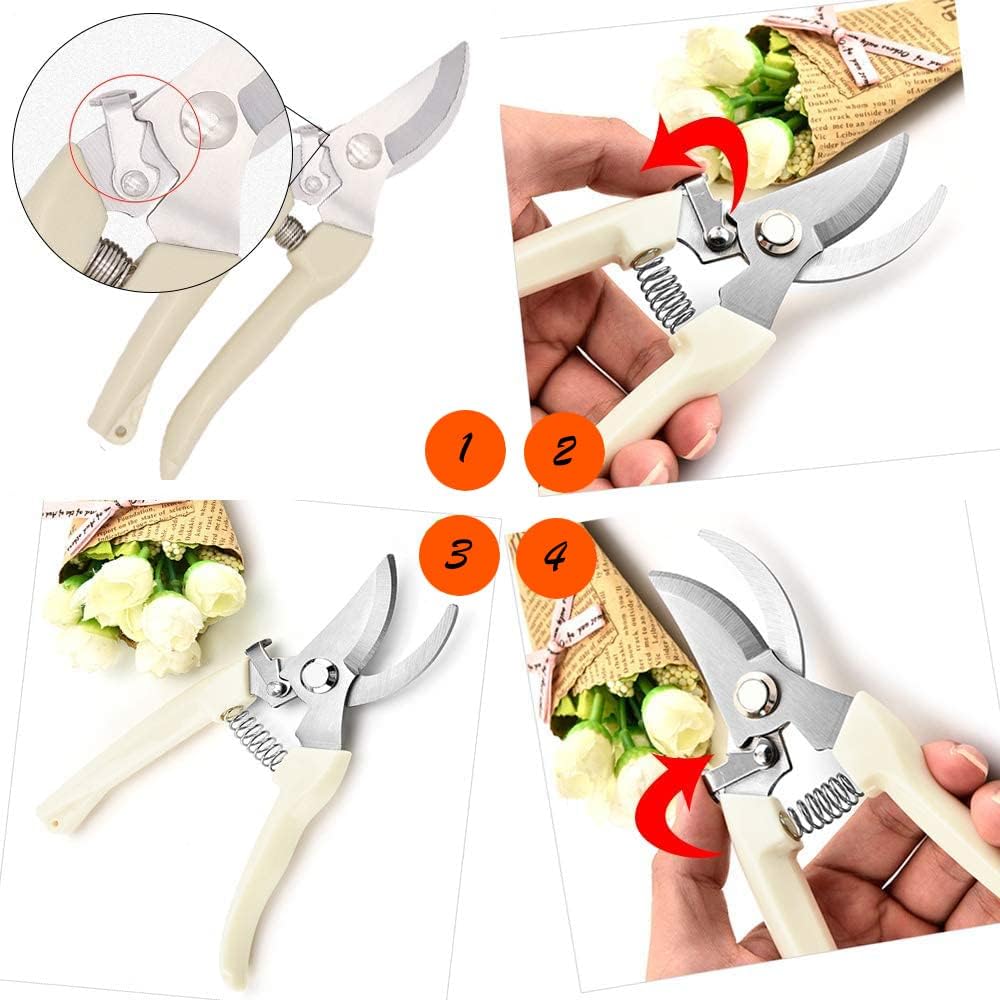 Leize Pruning Shears, Gardening Hand Pruner, Floral Shears, Strong Pruner for Flowers, Branches and Leaves (LightBlueB)