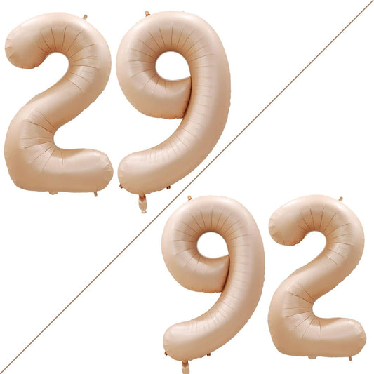 GOER Number 29 Balloons for 29th Birthday Party Decorations,42 Inch Jumbo Foil Helium 92 Balloons for 92nd Birthday Party Decoration (Caramel)