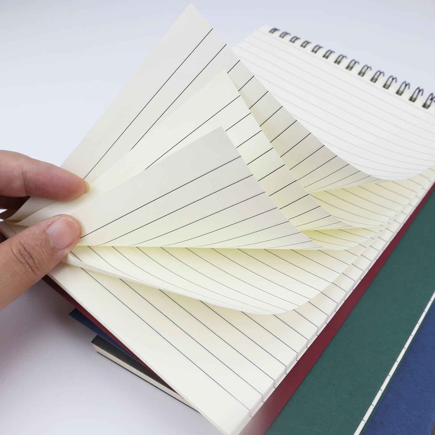 4 Pcs Top Bound Spiral Notebook,8.3 inch x 5.8 inch,60 Sheet,7mm College Ruled Paper,A5 Spiral Note Pads Memo Lined Notebook Journal for School and Office Supplies (4 Colors)