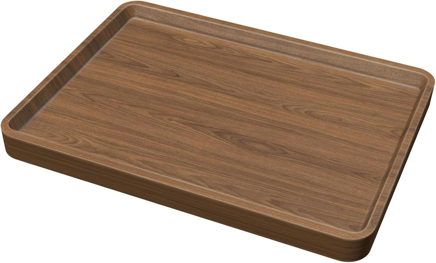 Wood Serving Tray, 16x12in Food Drinks Tray Rustic Rectangular Tray Decorative Serving Platter for Ottoman, Breakfast in Bed, Dinner, Coffee Tablecch