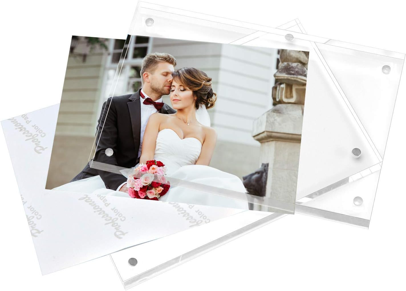 Magicool Premium Acrylic Photo Frame- Magnet Photo Frame -Double Sied Thick Desktop Frames (5x7 2 pack)