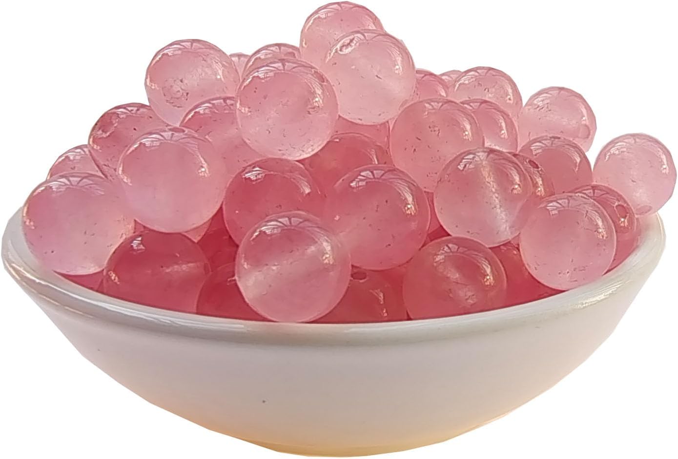 Stone Beads 10mm 60pcs Pink Chalcedony Beads Round Loose Gemstones Beads for Bracelet Necklace Jewelry Making (10mm, 61027 Pink Chalcedony)