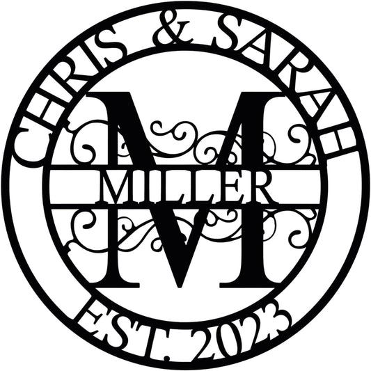Personalized Family Name Sign, Split Letter Monogram Wall Art Decor, Durable Steel Family Last Name Decor, Custom Signs Indoor or Outdoor, Personalized Wedding Gifts, Housewarming Gift