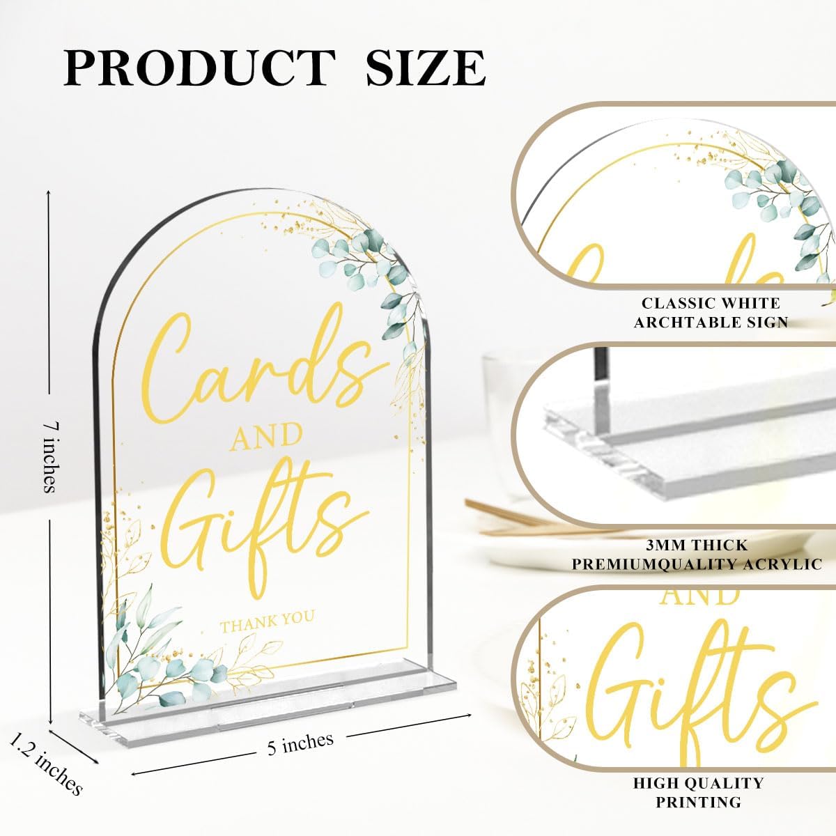 2-Piece Acrylic Wedding Sign Set for Ceremony & Reception - 5x7 Inch clear Guest Book, Cards & Gifts, Please Sign Our Guest Book - Wedding Decor Bundle