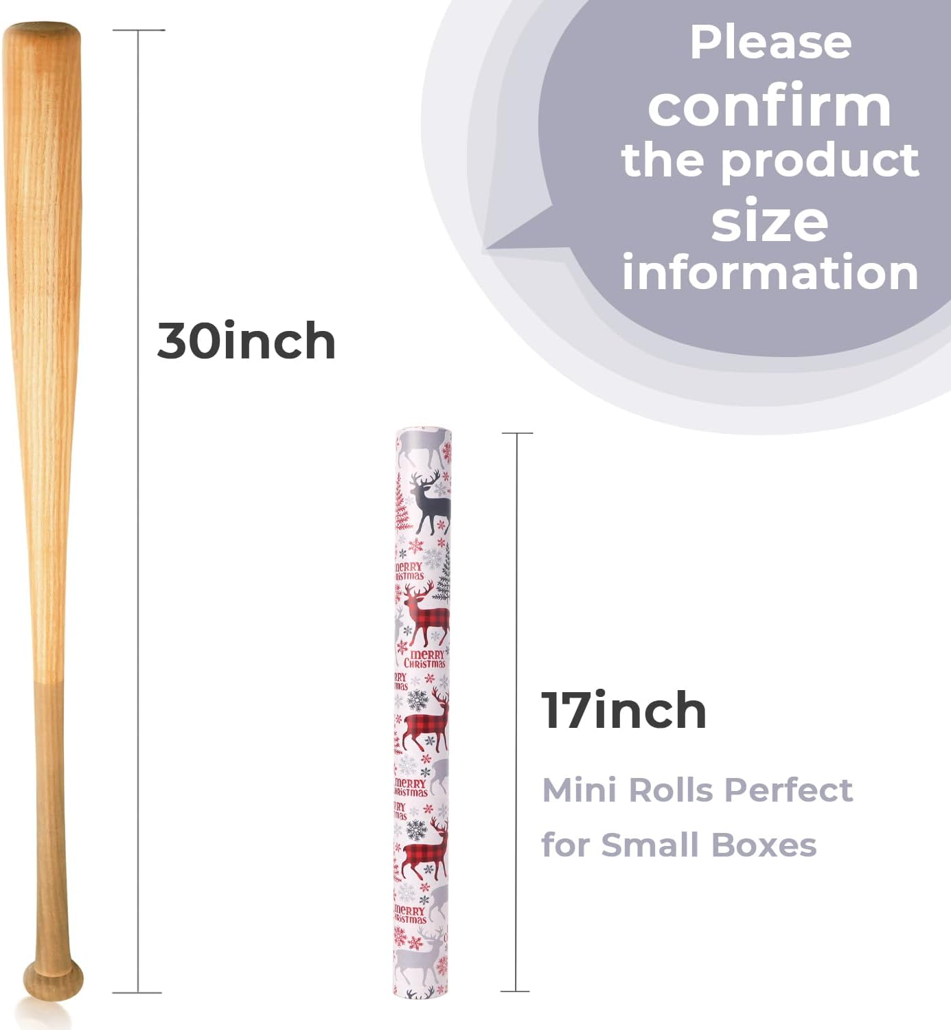 Ribbli Christmas Wrapping Paper Reversible Vintage Reindeer and Christmas Stamp Gift Wrapping Paper Rolls Holiday Presents Decoration-17 Inch x 33 Feet