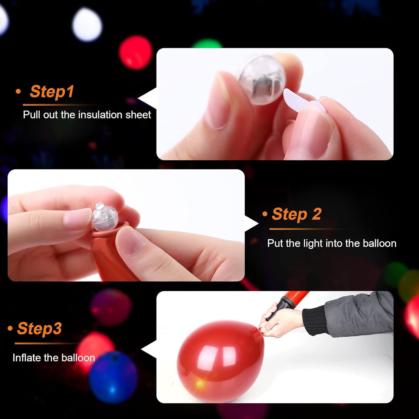 50pcs LED Green Balloon Lights, Round LED Mini Lights for Paper Lantern Balloon Birthday Party Event Indoor Outdoor Wedding Decoration Halloween Christmas Supplies