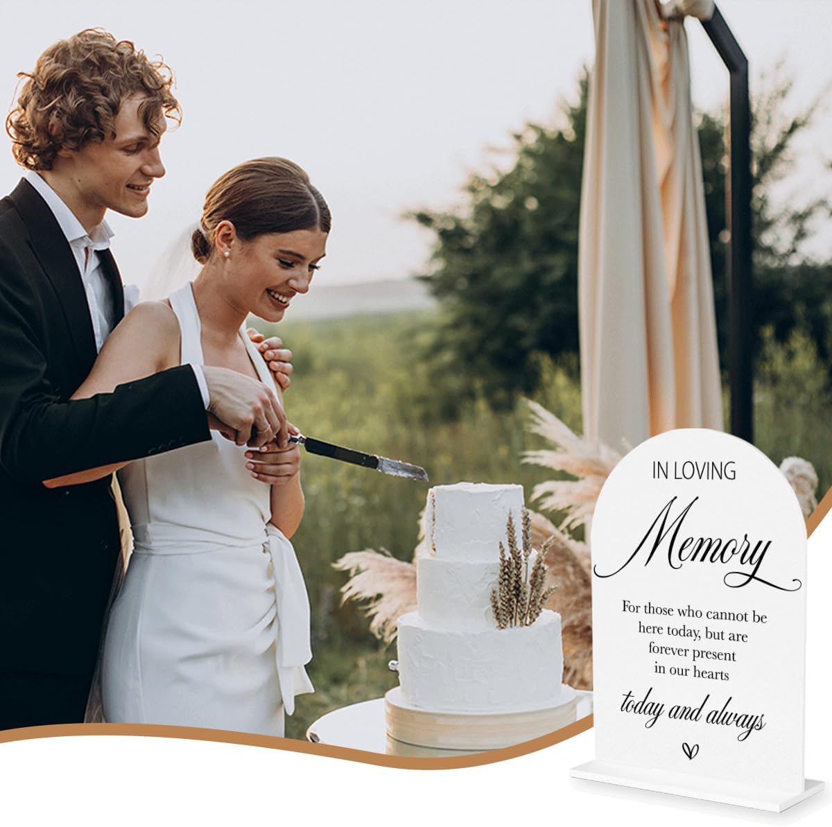 In Loving Memory Wedding Sign, In Memory Wedding Sign for Engagement Bridal Shower Decor fo Ceremony Reception, Weddings White Acrylic Sign