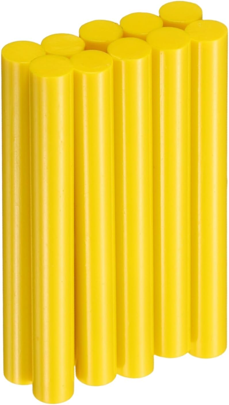 HARFINGTON 10pcs Hot Glue Sticks 0.43" Dia x 3.94" Long EVA Mini Hot Melt Adhesive Glue Stick for Hot Melt Gun Wood Plastic Glass Flowers Fabrics Foam, Yellow