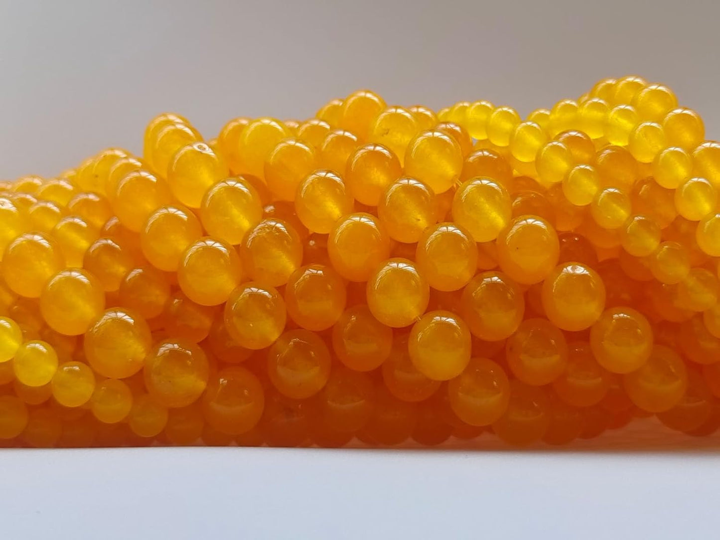 Stone Beads 6mm 140pcs Yellow Chalcedony Beads Round Loose Gemstones Beads for Bracelet Necklace Jewelry Making (6mm, 60632 Yellow Chalcedony)