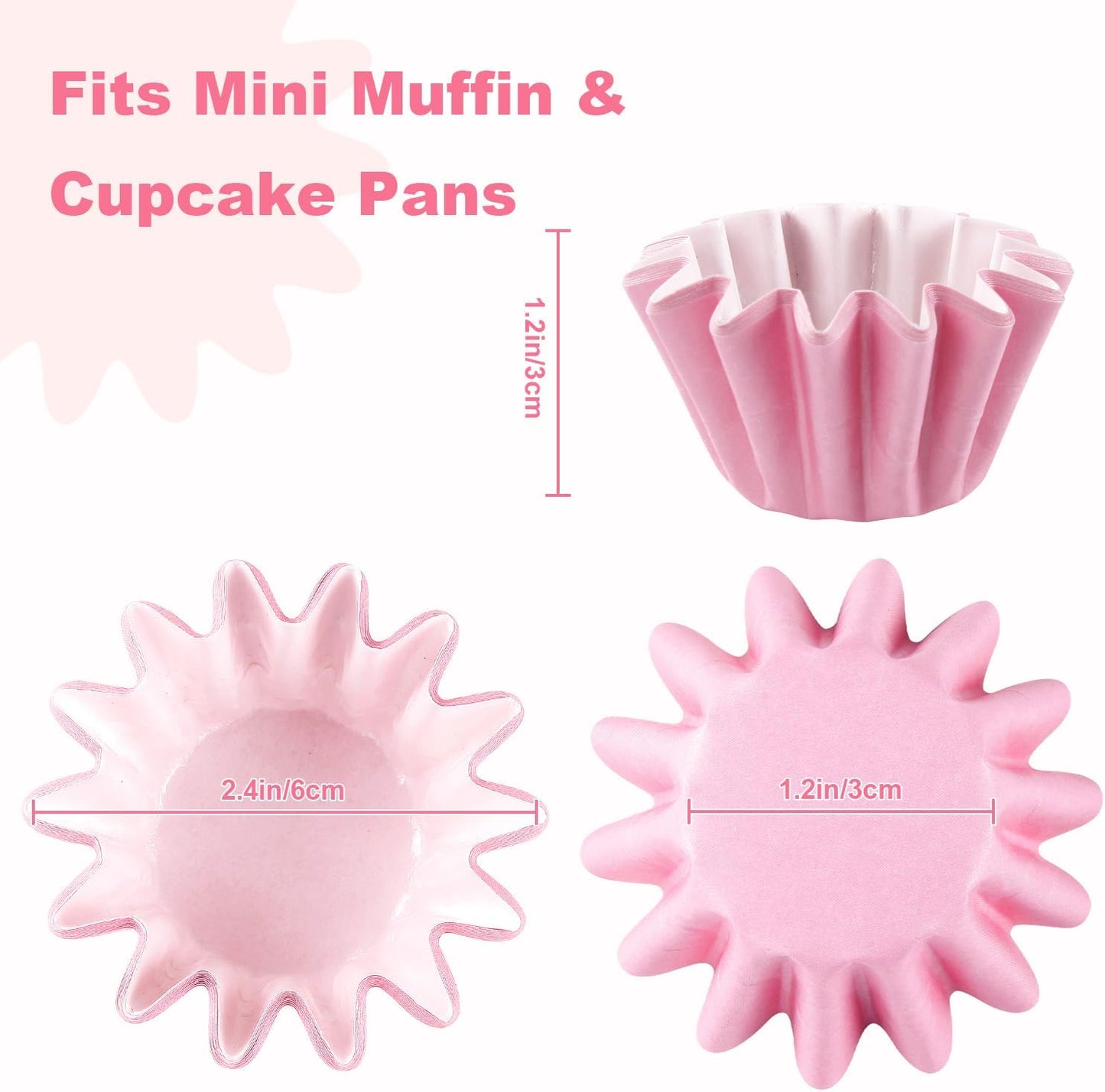 Quera 240 Pcs Grease-Resistant Mini Cupcake Liners Rainbow iridescence Heavy Duty Paper Muffin Baking Cups for Wedding Birthday Party Baby Shower(1.18 x 1.18 in)