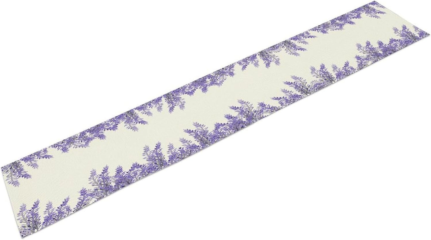 Purple Lavender Table Runner Vintage Watercolor Modern Kitchen Restaurant Decoration Suitable for Indoor and Outdoor Wedding Party Banquet Table Runner 13x70 Inch
