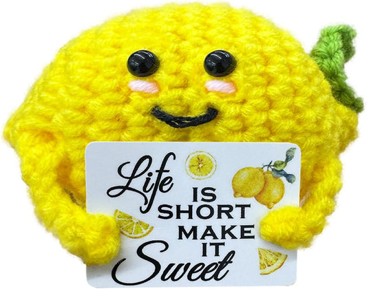 Emotional Support Crochet Lemon,Lovely Gift for Friends,Mom,Dad,Grandpa,Grandma,Colleagues,Classmates,Graduation Gift,Home Office Decoration
