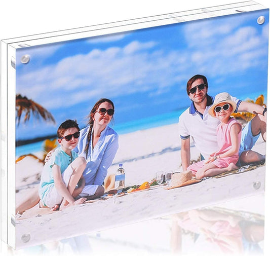 11x14 Acrylic Picture Frame,Clear Double Sided Magnetic Photo Frames With Stand,Minimalist Frameless Floating Frame for Artwork Poster Degree Diploma,Lovely Gift for Family, Friend