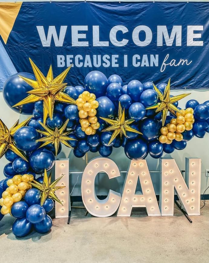 3pcs 26inch 3D Explosion Star foil Balloon, Gold Foil Star Burst Cone Balloons for Birthday Wedding New Year Party Event