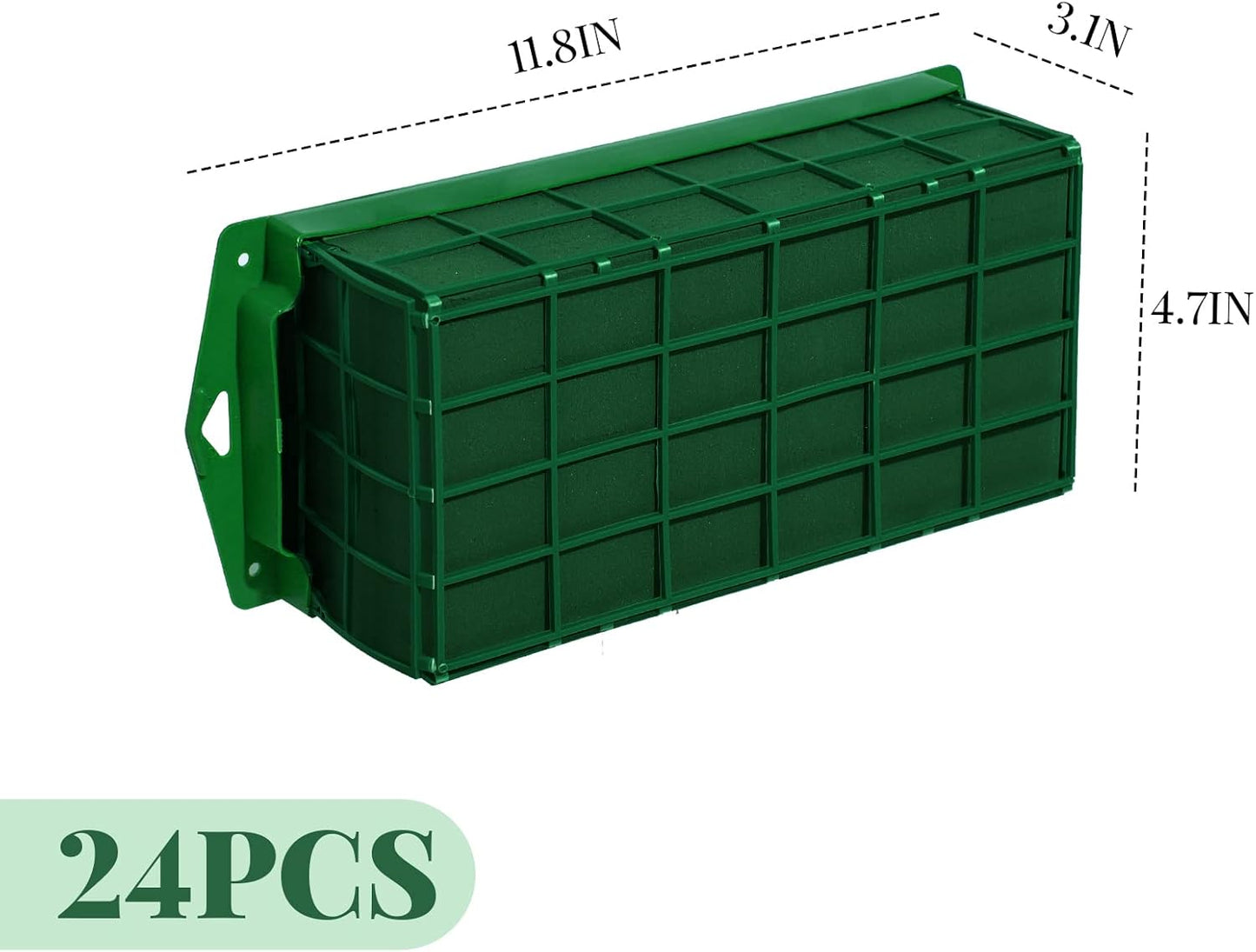 Boao 30 Pieces Floral Foam Cage Holder with Floral Foam for Fresh Flowers Cage Bowl for Table Centerpiece Flower Arrangement, Rectangle, 11.8 x 4.7 x 3.1 Inch