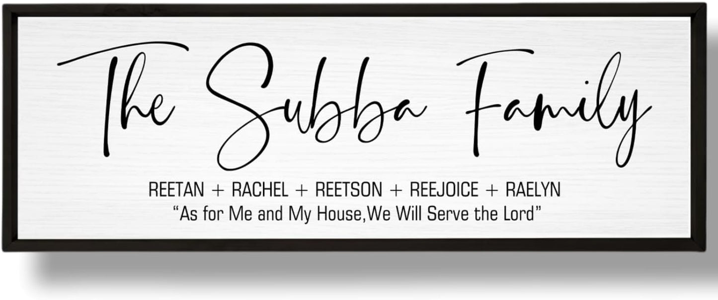 Last Name Signs for Home, Personalized Wall Decor, Framed Family Name Signs for Home Decor, Custom Wood Sign, Established Farmhouse sign, Housewarming Gift