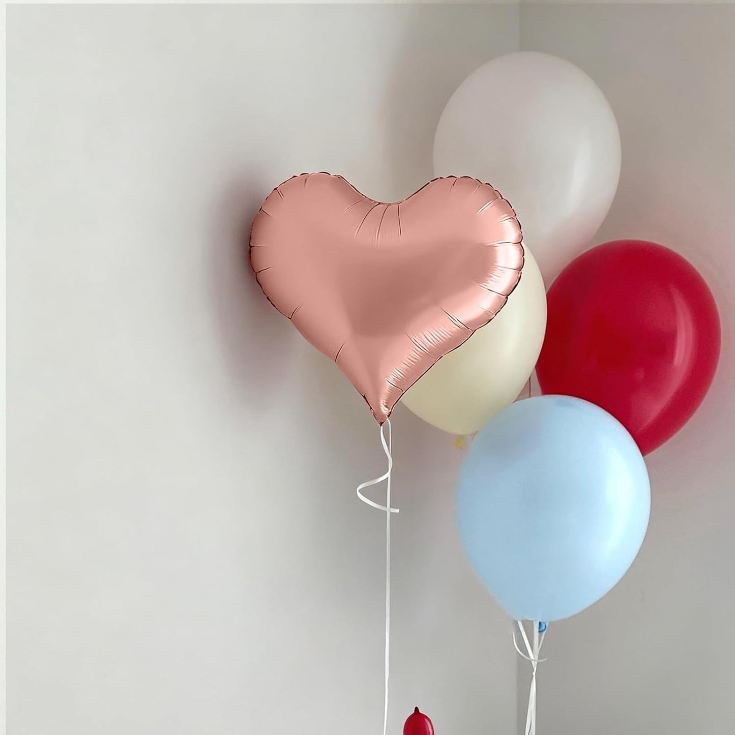 Rose Gold Heart Balloons,24Inch Large Gold Heart Foil Balloons for Valentine's Day Birthday Wedding Baby Shower Anniversary Party Decorations