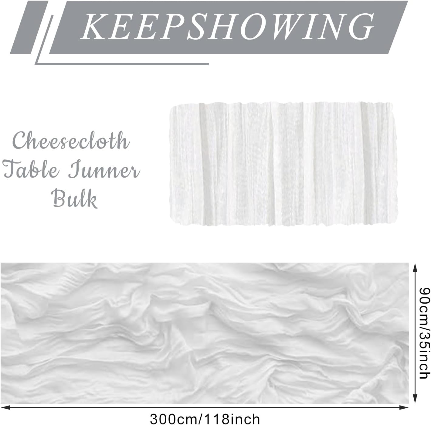 6 Pack Cheesecloth Table Runner 10Ft Christmas Gauze Boho Table Runners for Wedding Decor Bridal Shower Decorations Baby Shower Party(35" x 120")