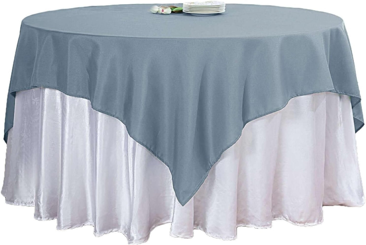 Efavormart 54x54 Dusty Blue Wholesale Linens Seamless Polyester Square Linen Tablecloth for Wedding Banquet Party Restaurant