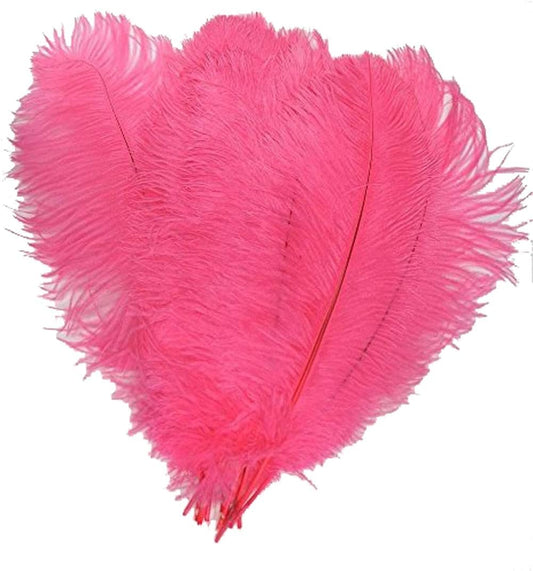 KOLIGHT 40pcs 12''~14''(30~35cm) Natural Ostrich Feathers for DIY Home Wedding Party Office Decoration (Hot pink)