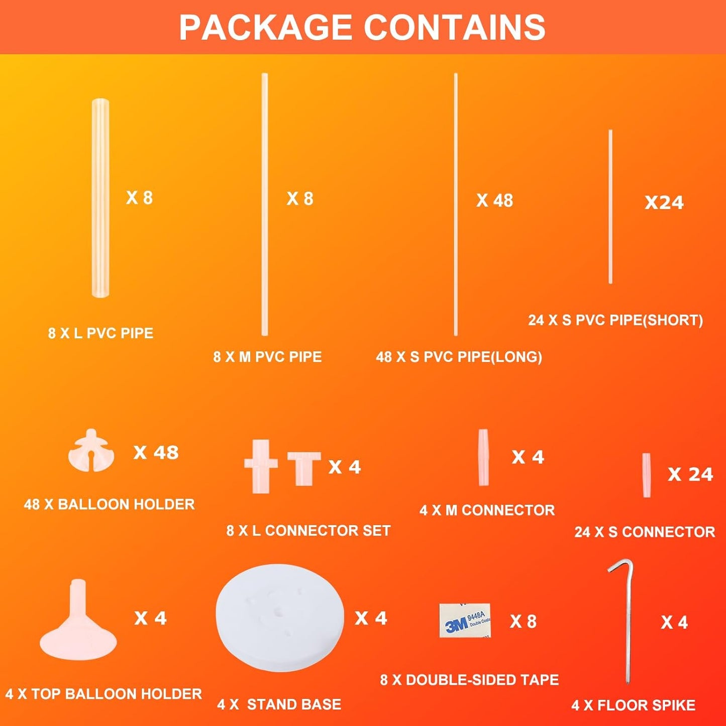 4 Sets of Balloon Stand Kit - 62in Balloon Stands with Base, Balloon Sticks, Decorations for Party Birthday Wedding Baby Shower Gender Reveal Graduation