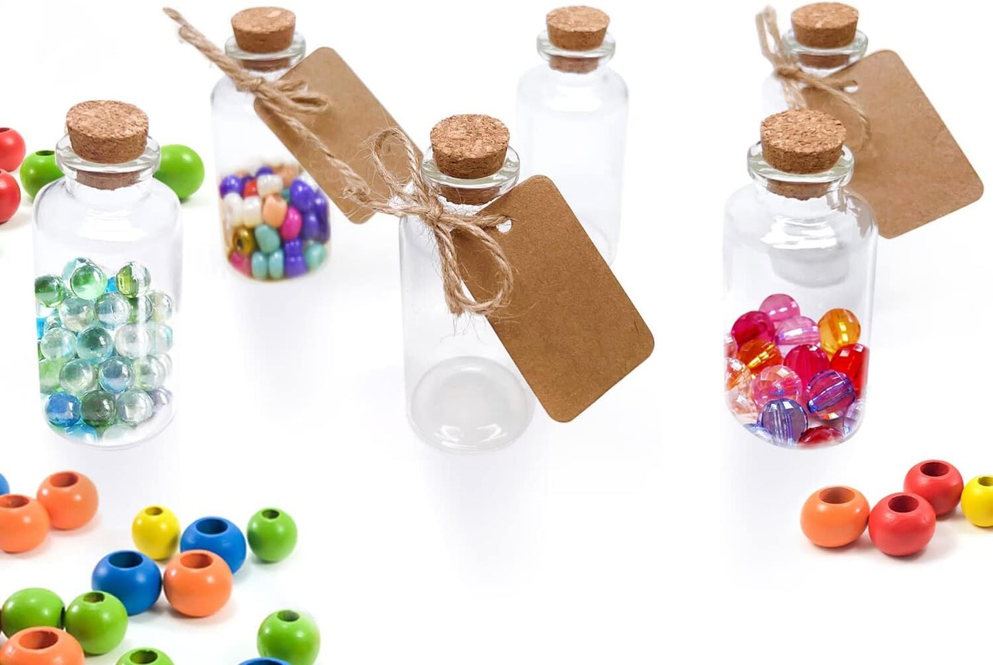 80 Pack 20 ML Glass Bottles with Cork Stoppers Mini Small Glass Bottles, for Wedding Favors, Crafts Home Decorations