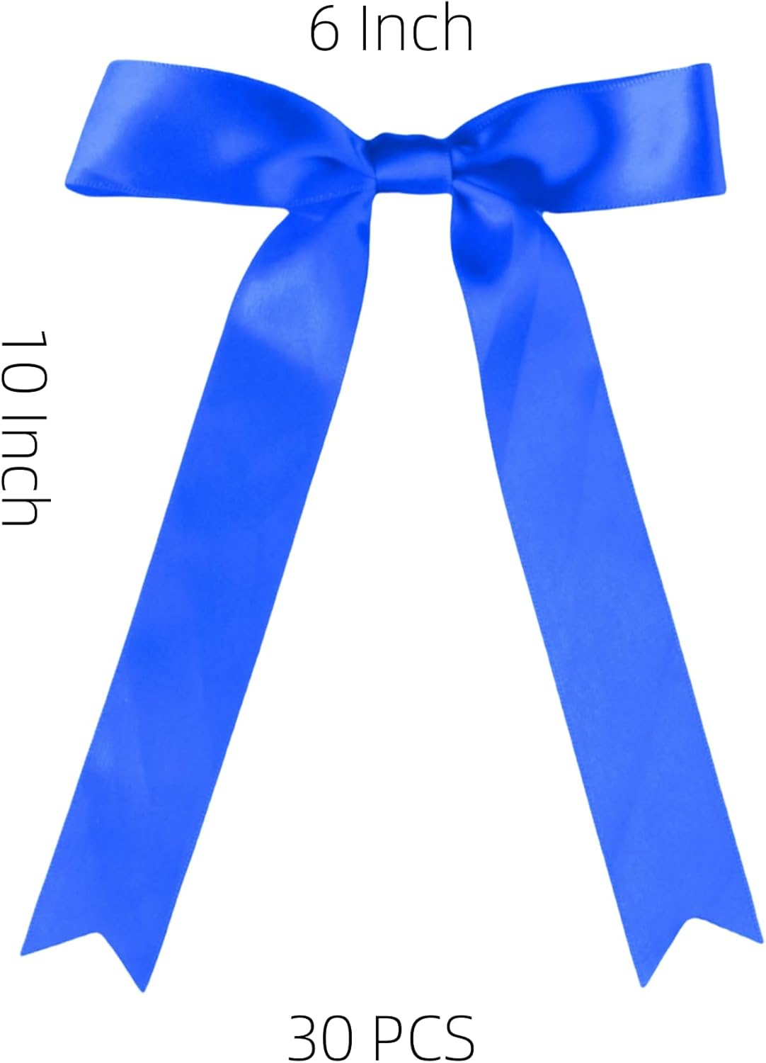 30 Pcs Royal Blue Satin Bows 6X10 Inch Premade Bows with Twist Tie for Wedding Florist Decor, Cake Pops,Christmas Tree & Gift Wrapping(Royal Blue)