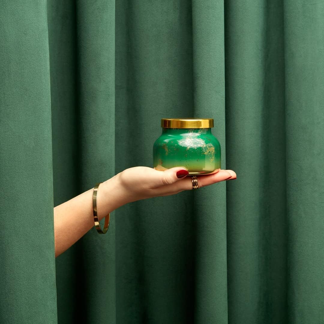 Capri Blue Glimmer Jar Candles - Luxury Holiday Scented Candles for Home - Long Lasting Soy Wax Blend - Scented Holiday & Home Decor - Crystal Pine Signature Petite Jar (8 oz)