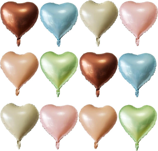 Retro Love Heart Shaped balloons Pack of 12,18 Inch Love Valentine Balloons Heart Romantic Balloons For Valentines Day Propose Marriage Wedding Bridal Shower Engagement Party Decorations