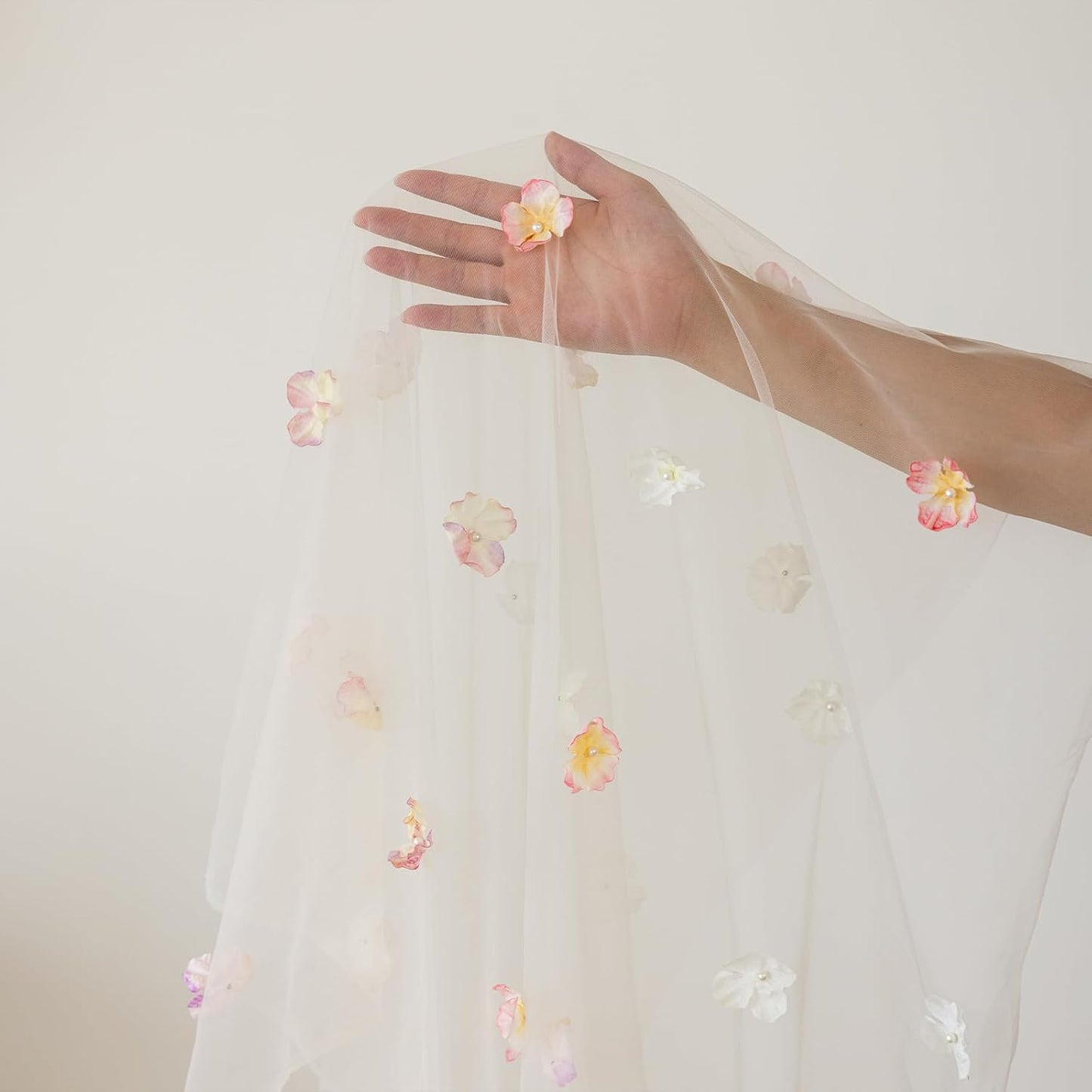 Romantic Artificial Floral Table Runner 10ft Gauze Tulle Lace Table Runner Set for Wedding Baby Shower Bridal Shower Holiday Kitchen Dining Table Decoration for Home Party Special Occasion (2Pcs)