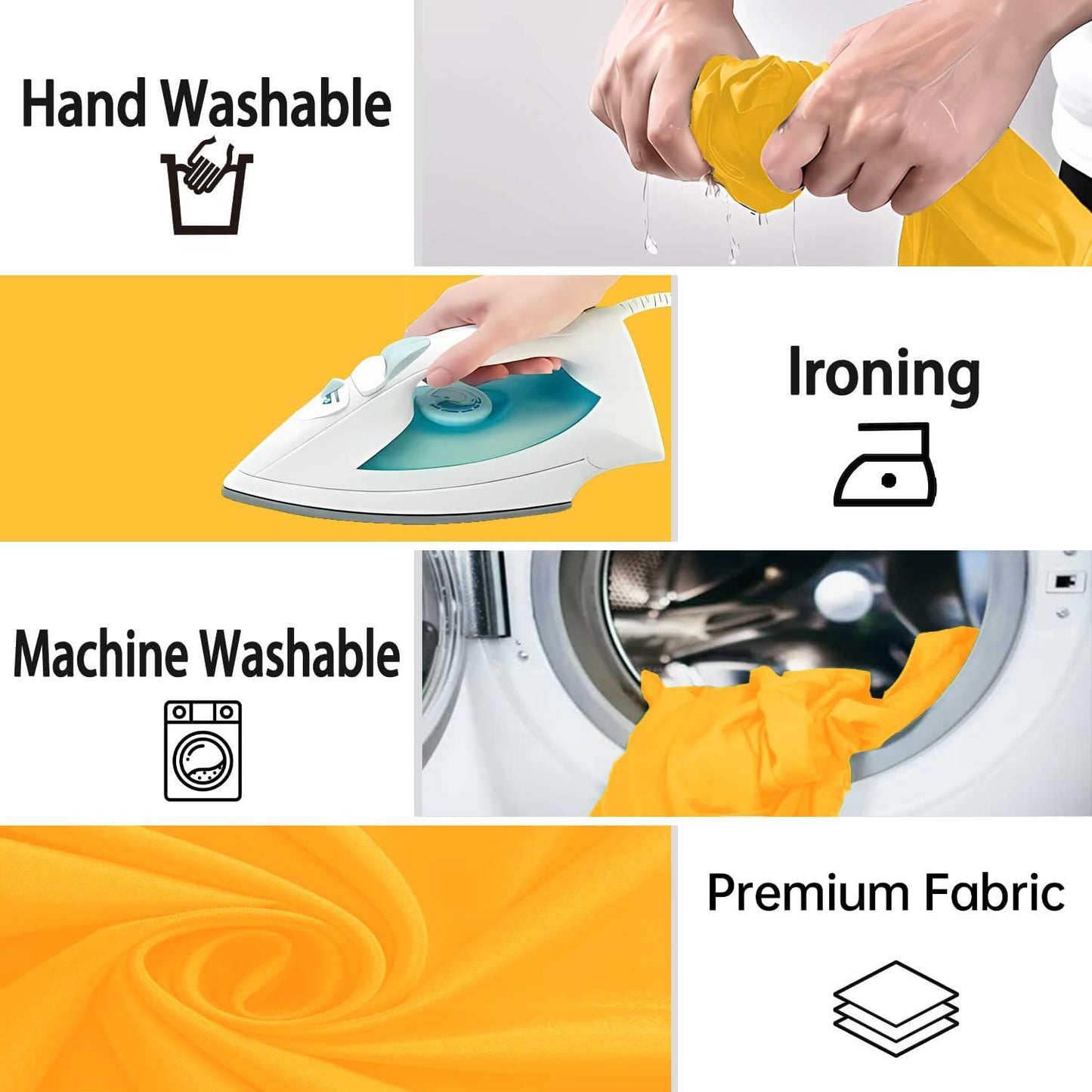 Yellow Photo Backdrop, Photo Booth Portrait Photography Backdrops, Studio Yellow Backdrop for Photoshoot Streaming Video Shooting 5x7ft