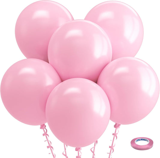 Bezente Pastel Pink Latex Party Balloons - 30 Pack 18 inch Large Thick Big Round Pink Balloons for Birthday Wedding Bridal Shower Gender Reveal Anniversary Party Decorations